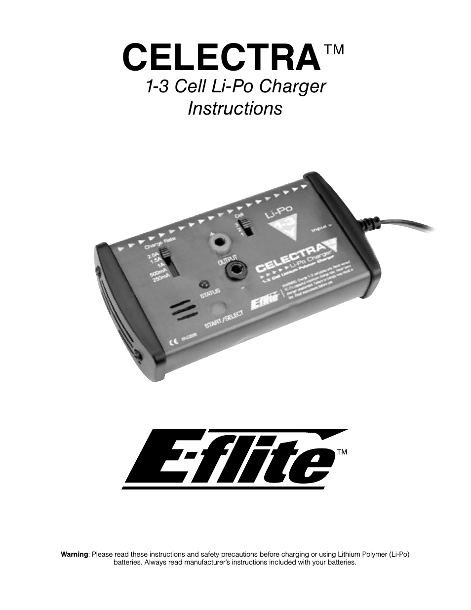 Celectra 1-3 Cell LiPo DC Charger