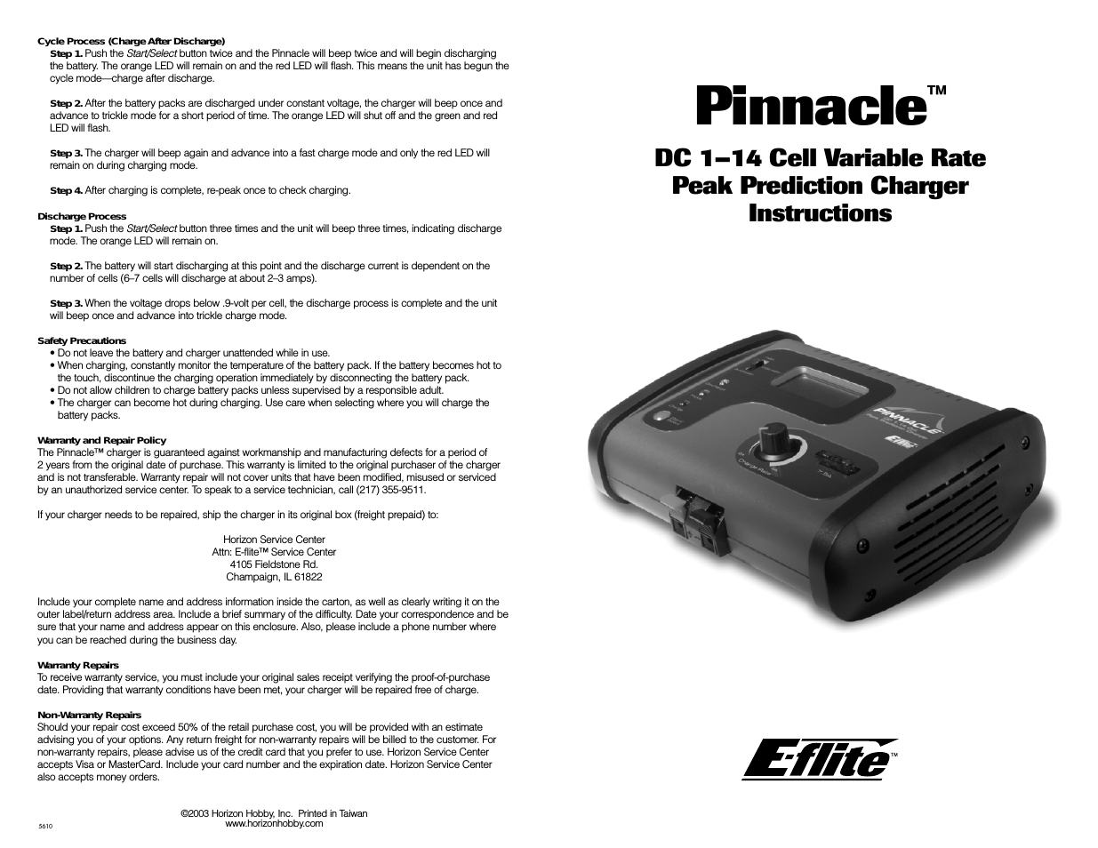 Pinnacle DC 1-14C Peak Charger with LCD