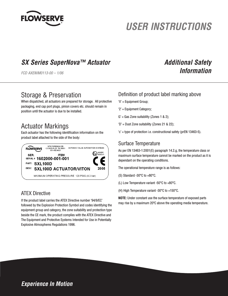 SX Series SuperNova Actuator