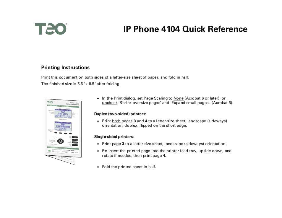 IP Phone 4104 Quick Start
