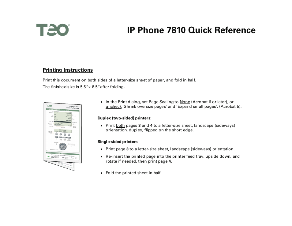 IP Phone 7810-TSG Quick Start