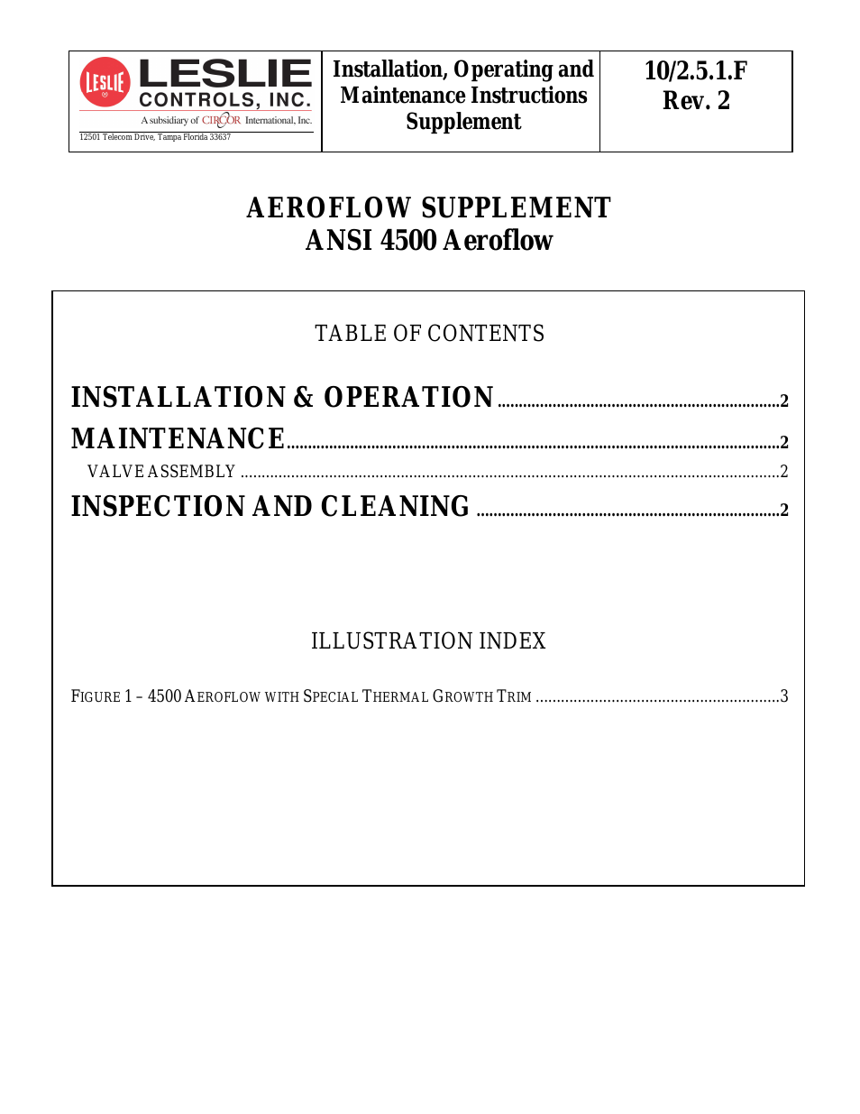 AEROFLOW SUPPLEMENT ANSI 4500