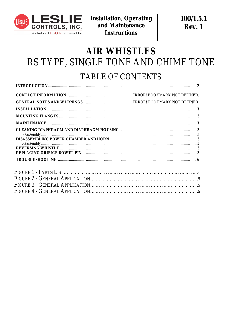 AIR WHISTLES - RS Type, Single Tone and Chime Tone