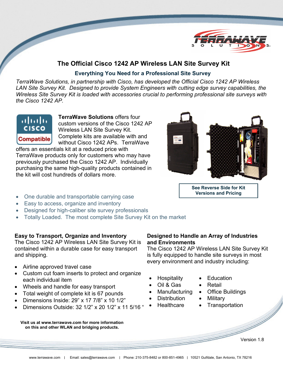 Essentials Site Survey Kit with TerraWave Products Only