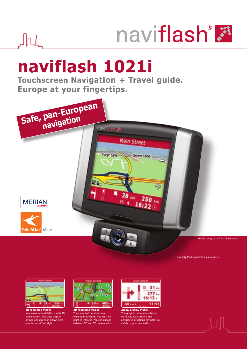 Touchscreen Navigation + Travel Guide Naviflash 1021