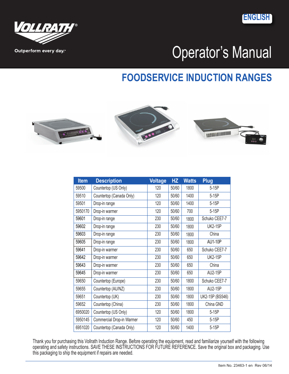Mirage Standard 1800 Watt Countertop Induction Ranges