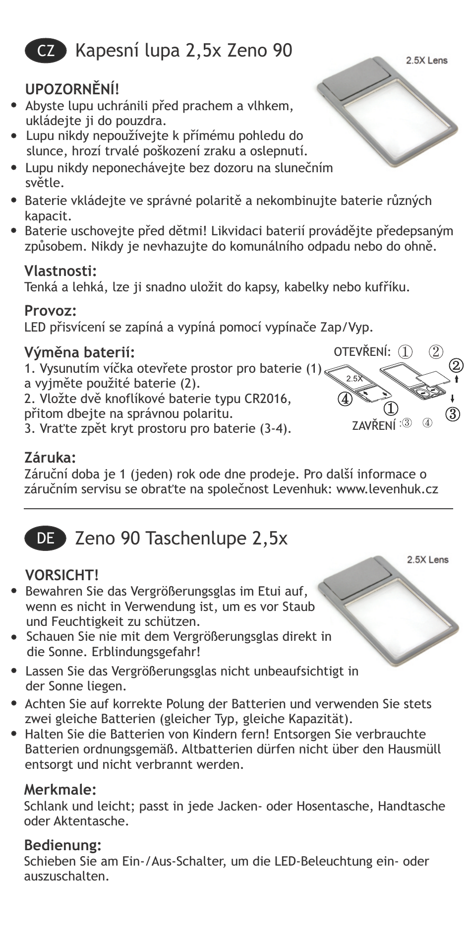 Zeno 90 Fresnel Lens, 2.5x, 48/45 mm