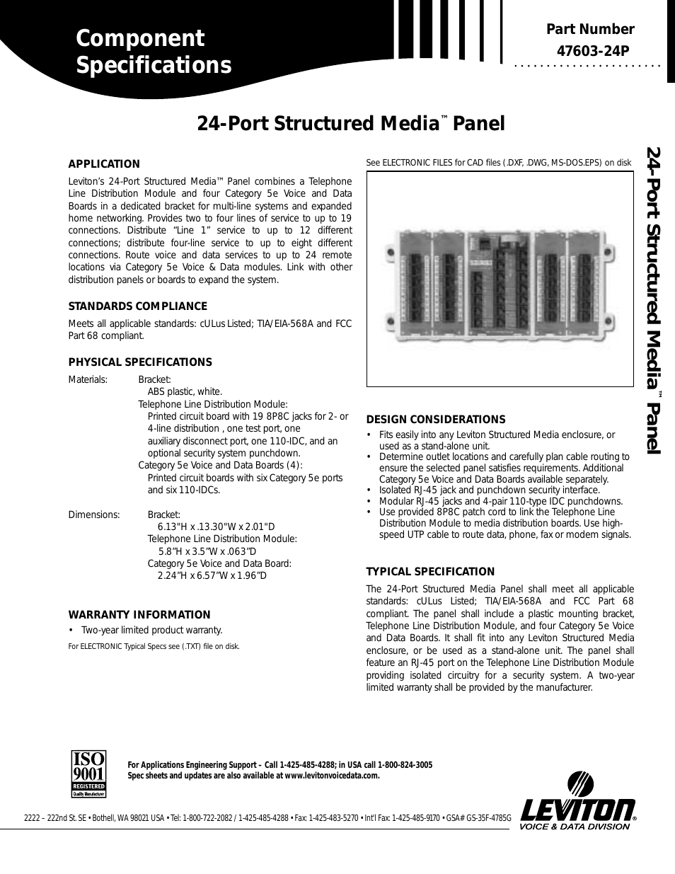 24-Port Structured Media Panel 47603-24P