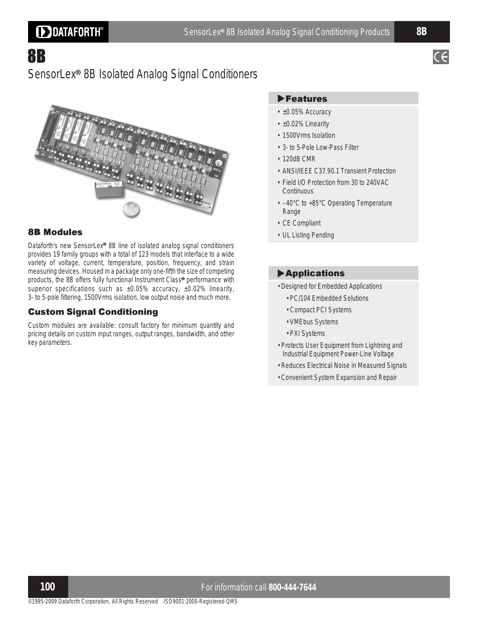 8B Isolated Analog Signal Conditioners