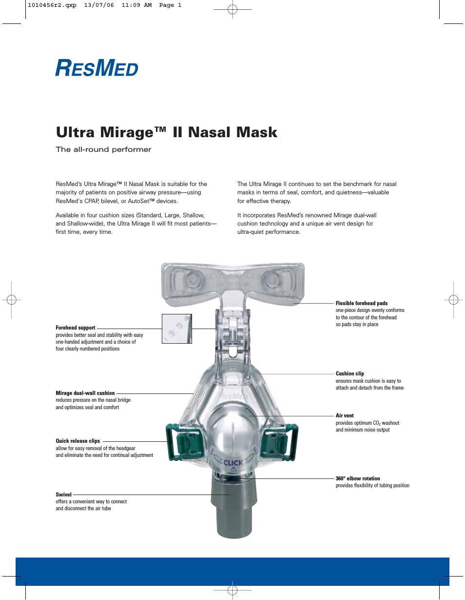 Nasal Mask Ultra Mirage II