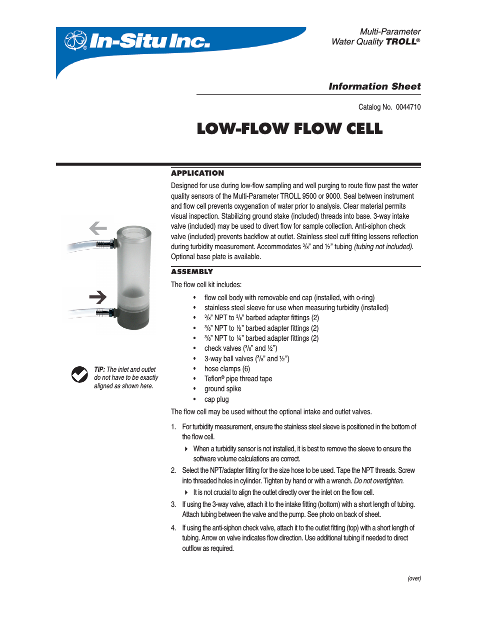 Flow Cell for Low-Flow Measurements (2-in diameter sonde)