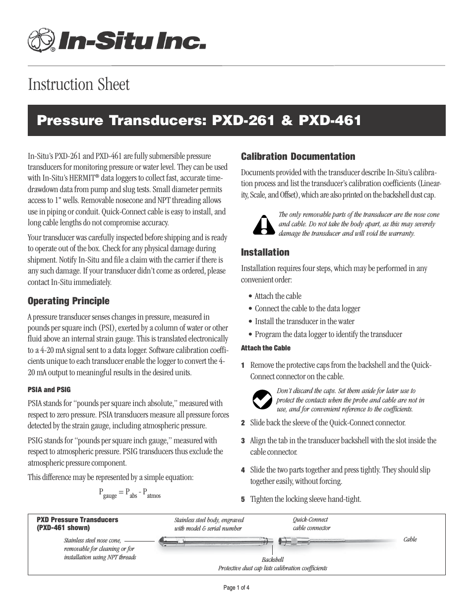 PXD-461 Operators Manual