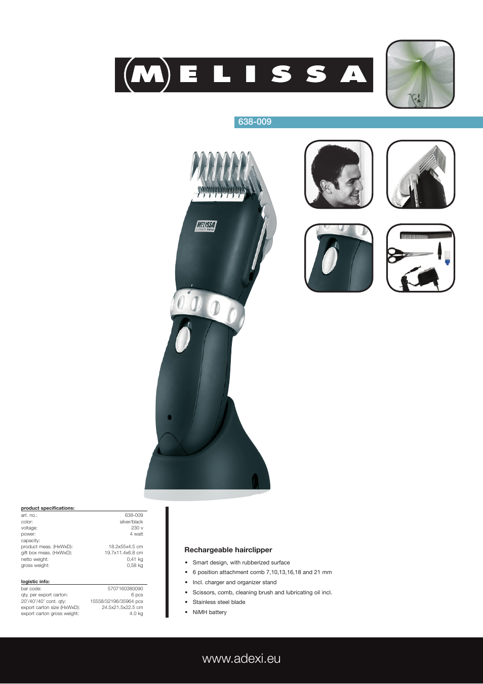 Rechargeable Hairclipper 638-009