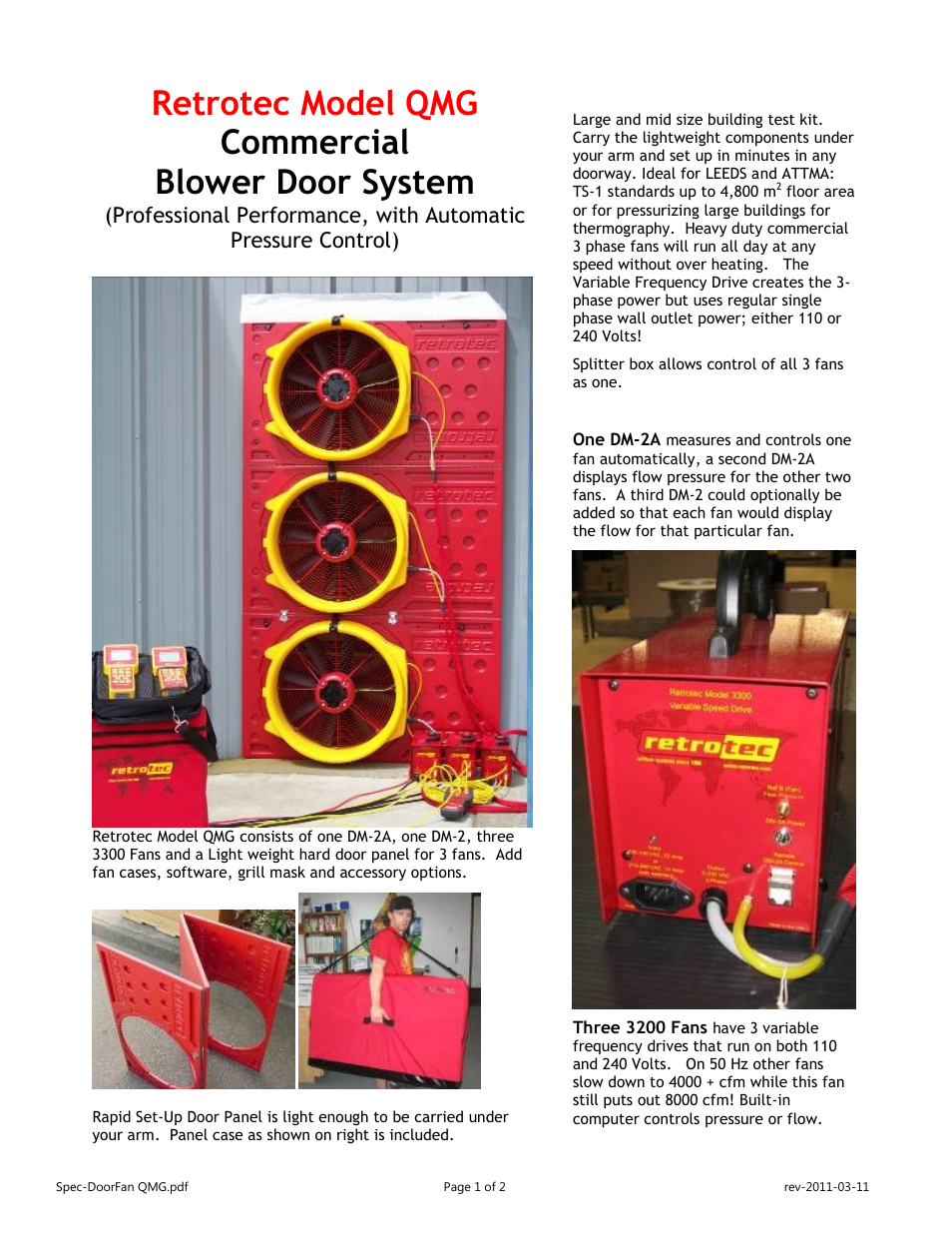 Blower Door Triple Fan System