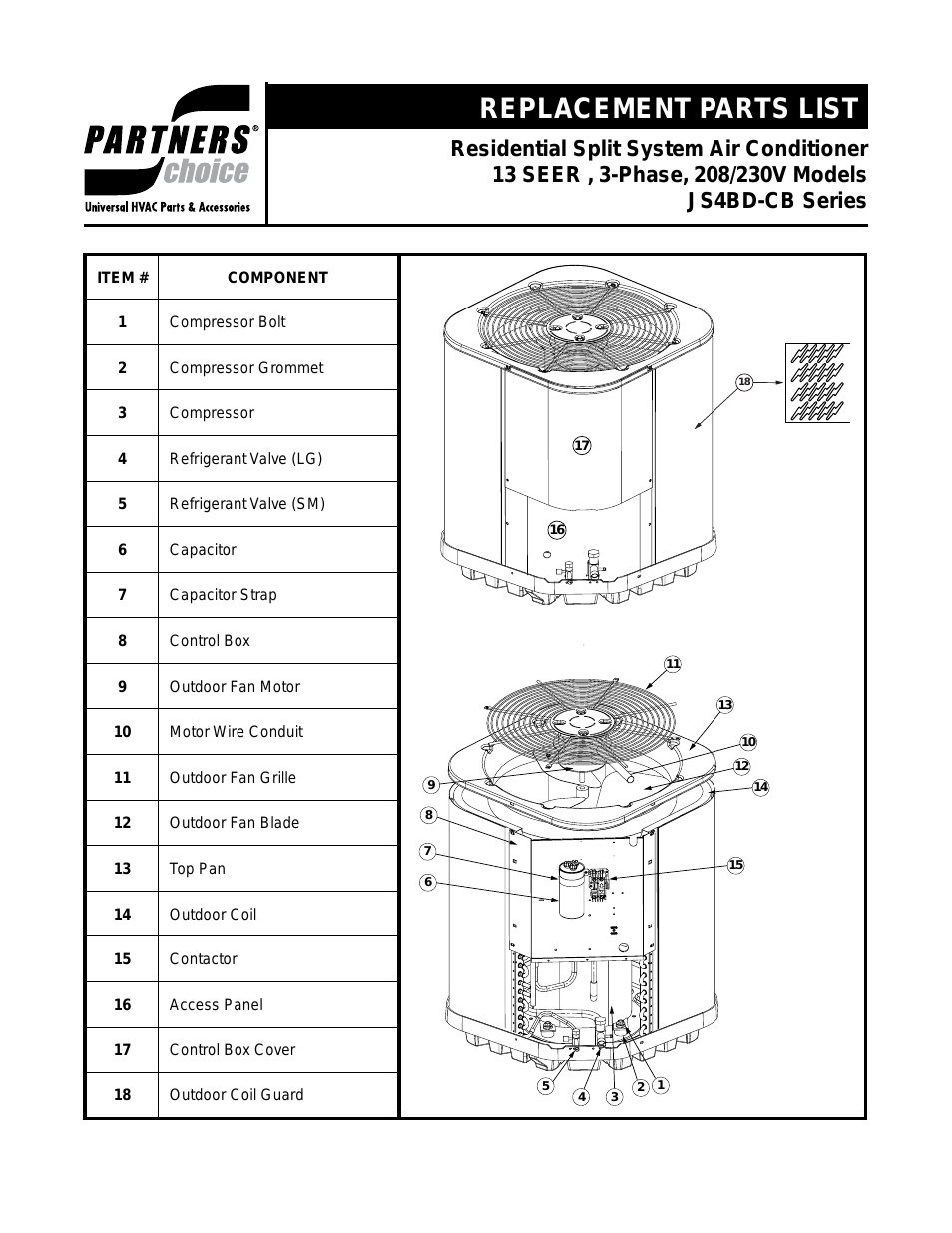 JS4BD - 208/230-3 Parts Manuals