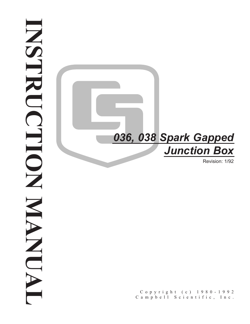 036, 038 Spark Gapped Junction Box