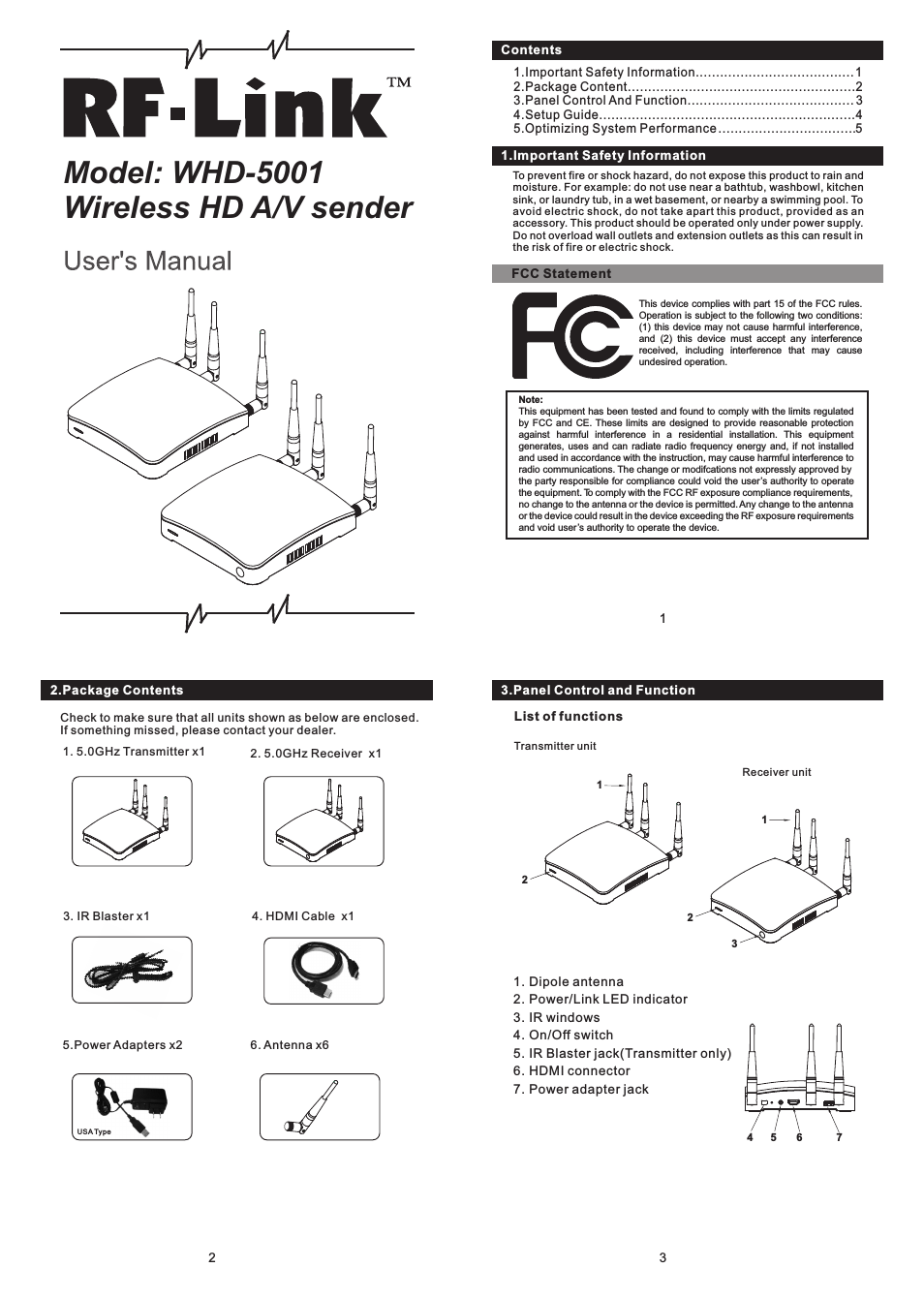 WHD-5001 Wireless HD A/V sender