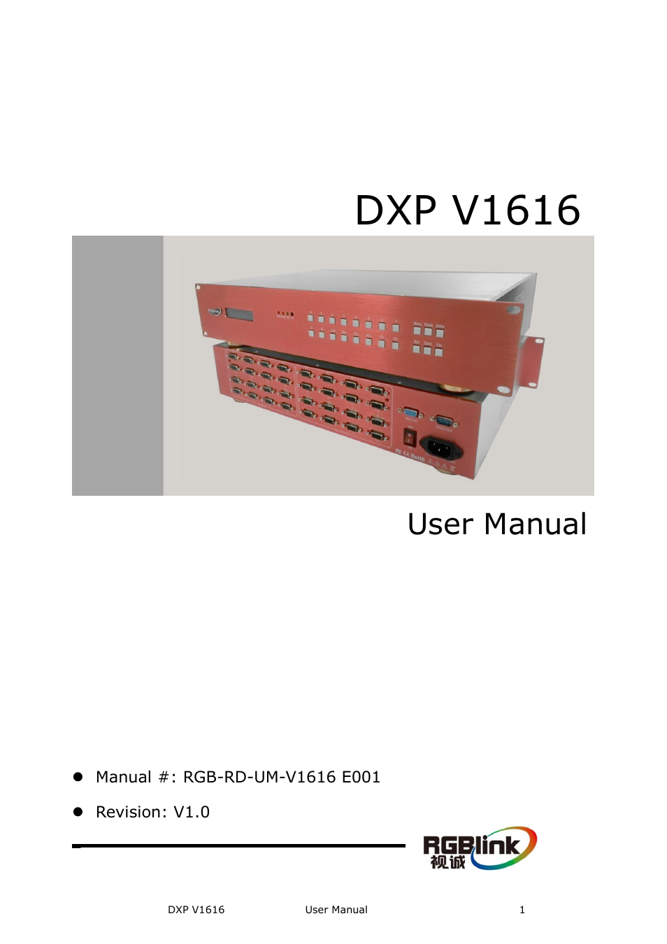 DXP A1616 User Manual