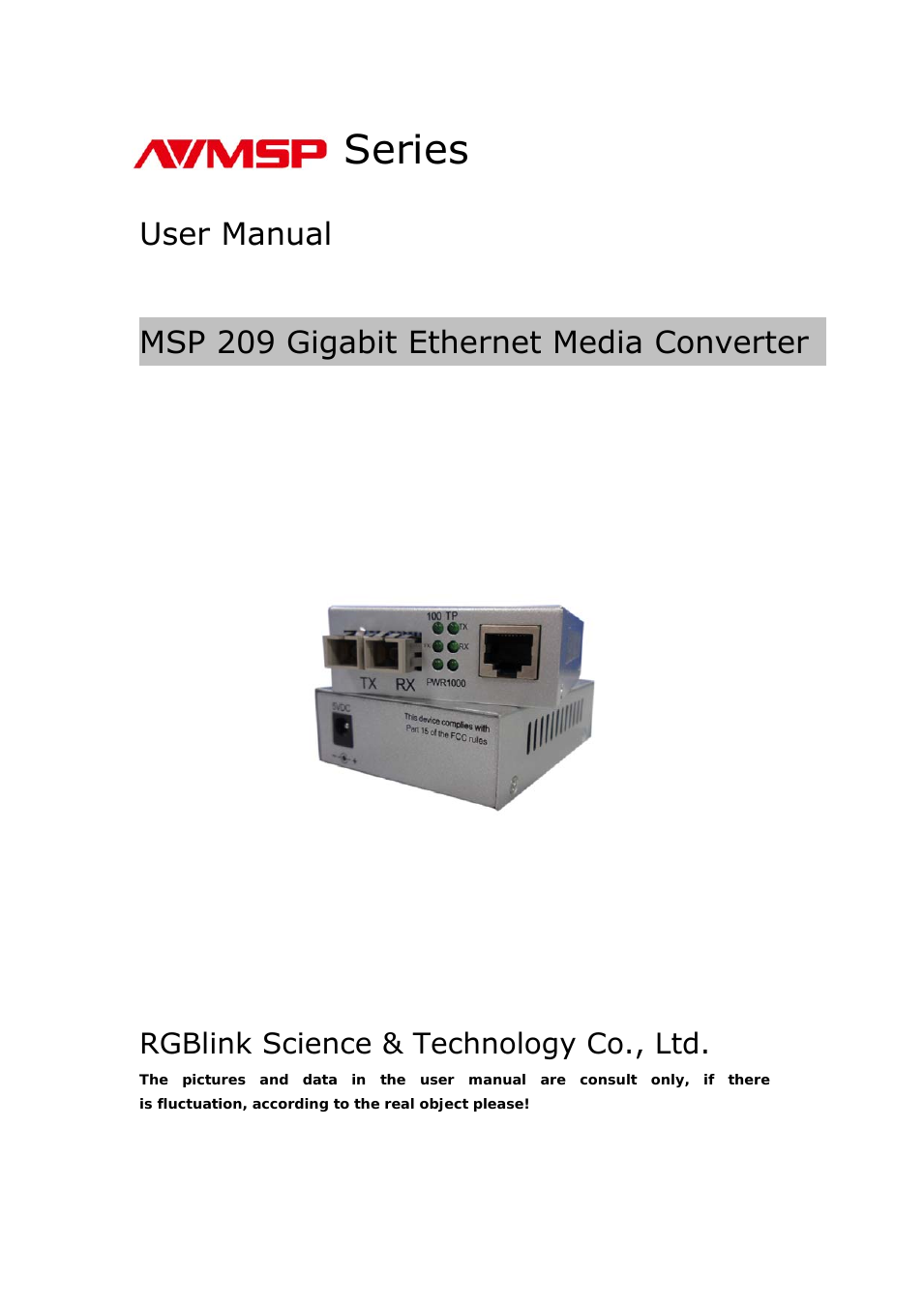 MSP 209 User Manual