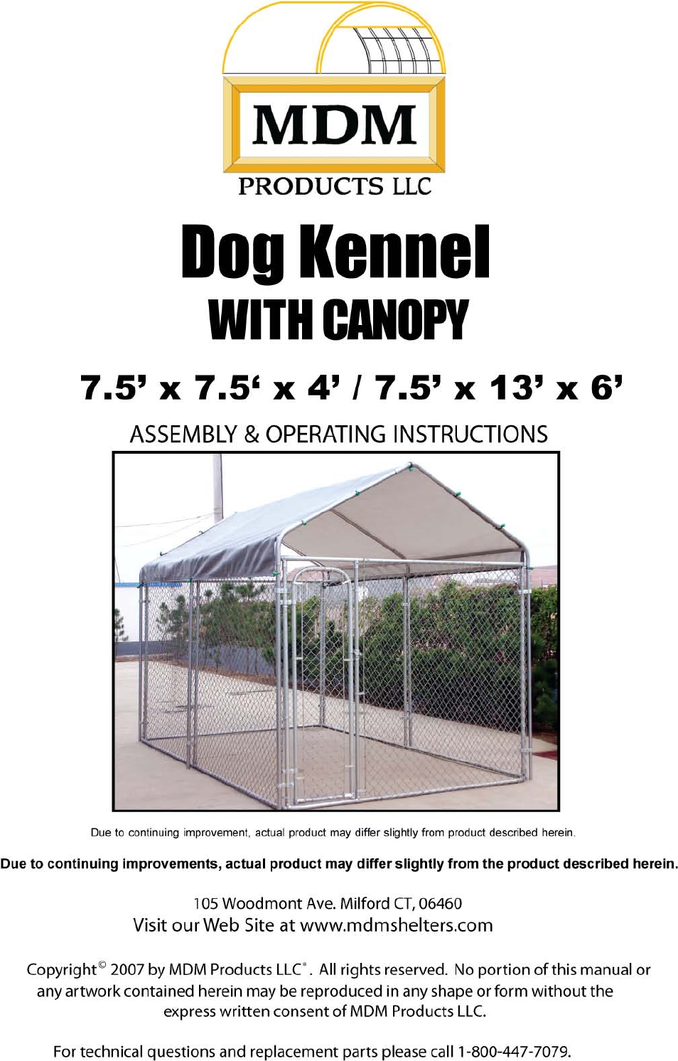 Dog Kennel 7.5W X 7.5L X 4H