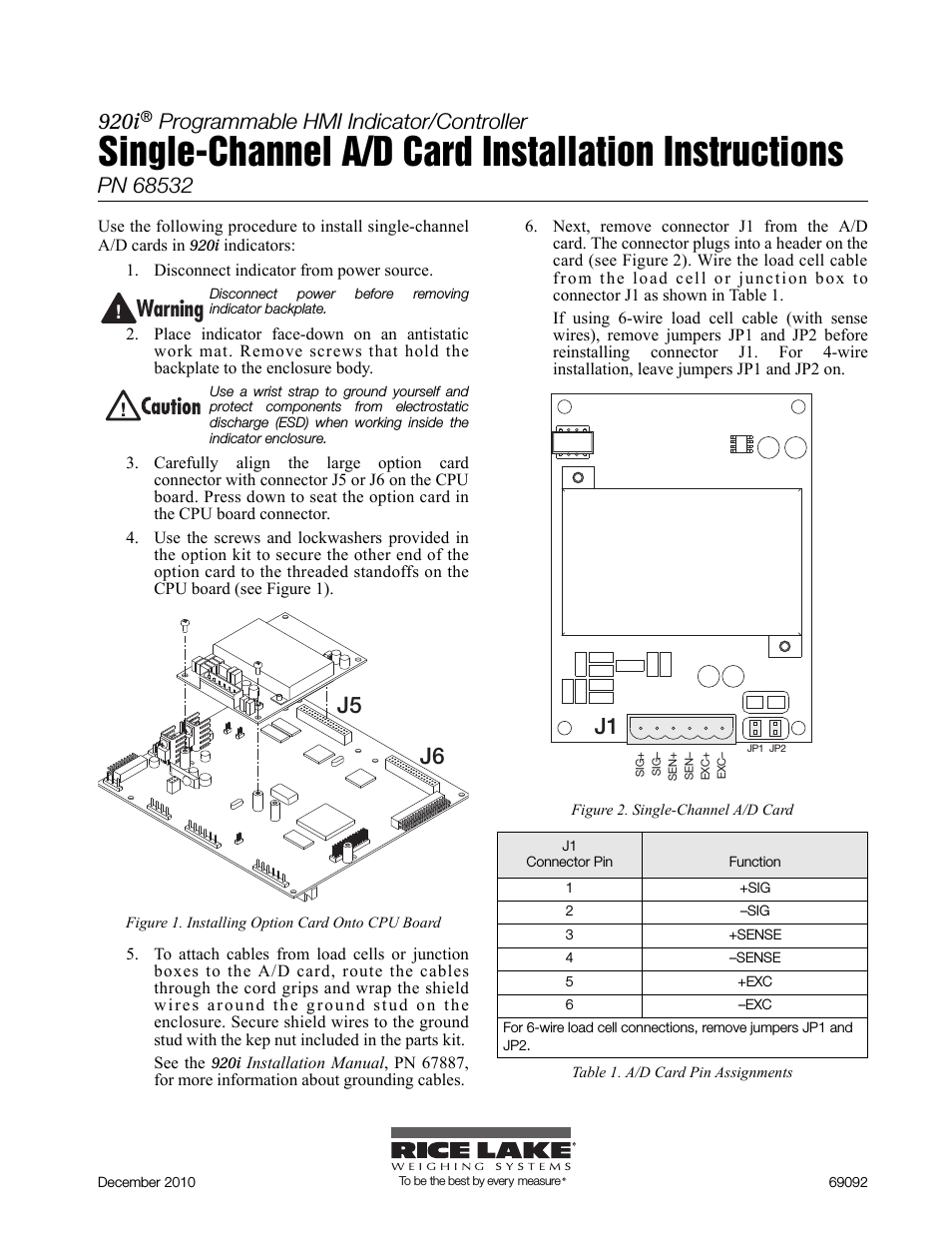920i Single Channel A/D Card