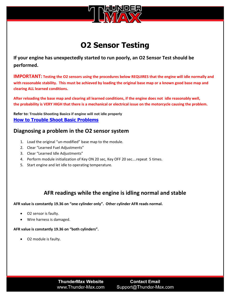 Oxygen (O2) Sensor Operation Testing