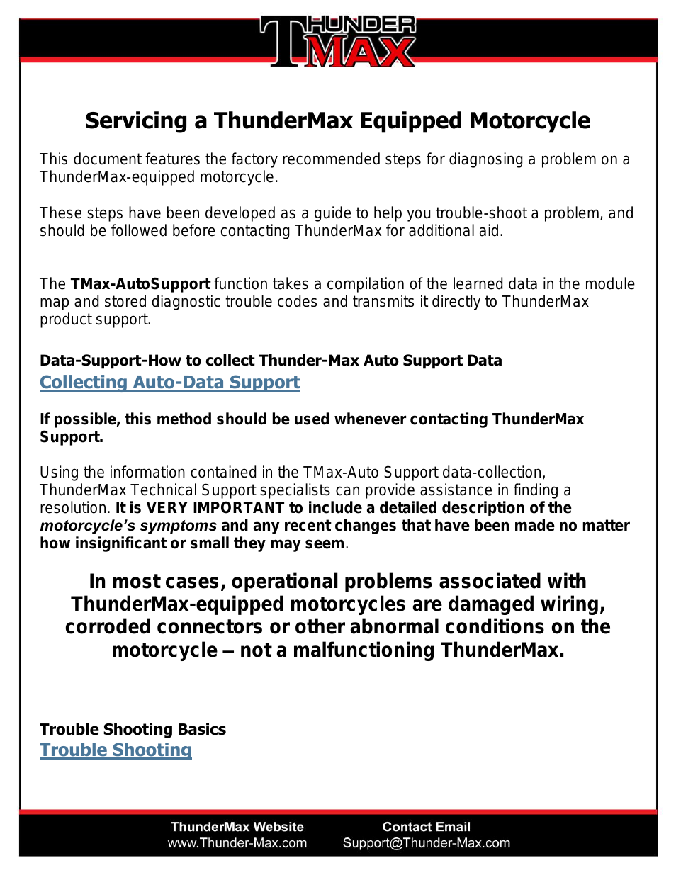 Servicing ThunderMax Equipped Bikes