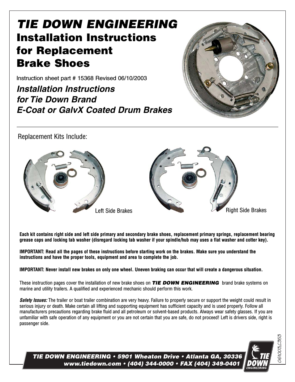 Replacement Brake Shoes