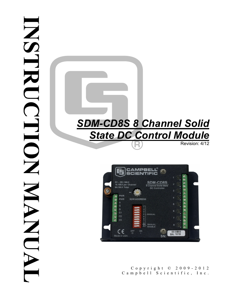 SDM-CD8S 8 Channel Solid State DC Control Module