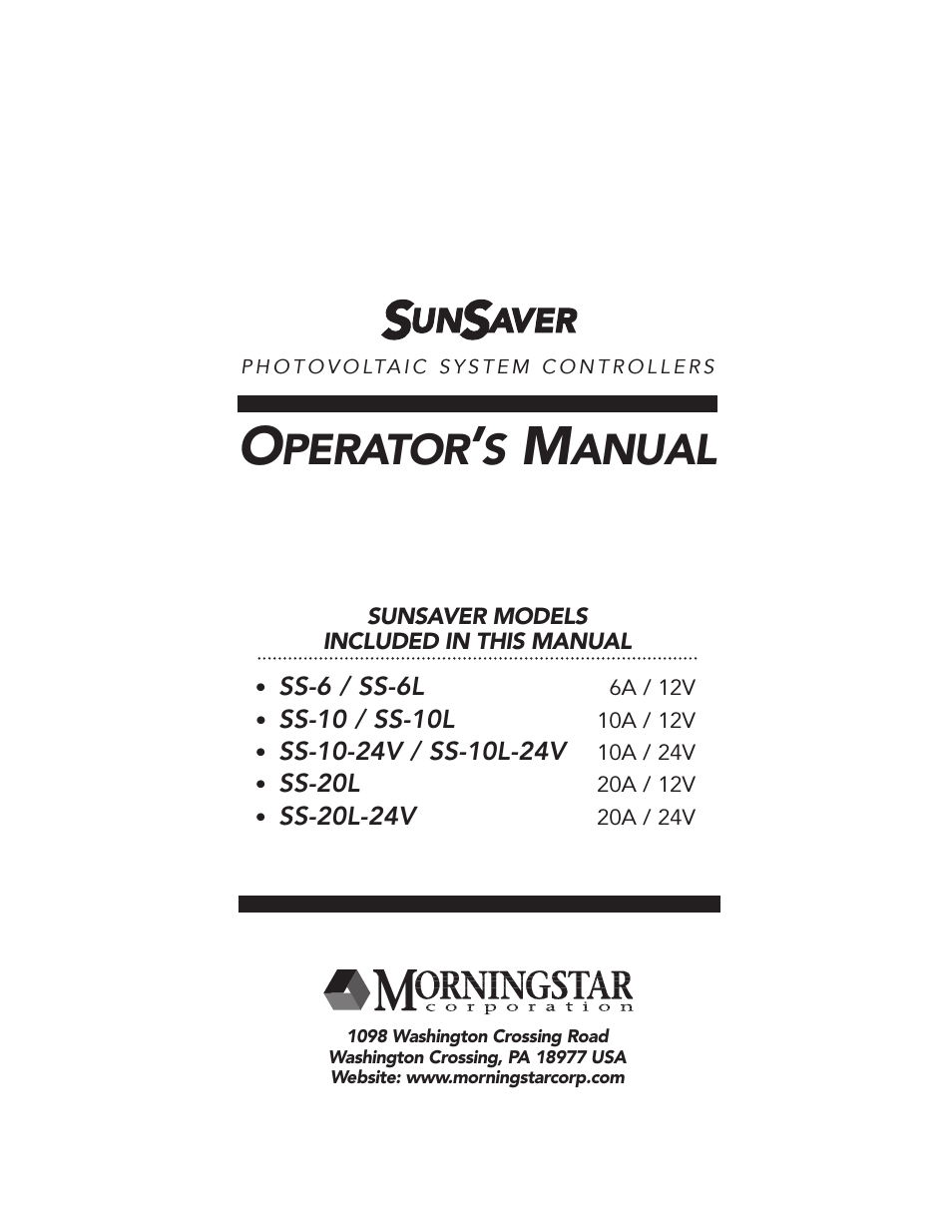 Morningstar SunSaver-10 10A 12V Regulator