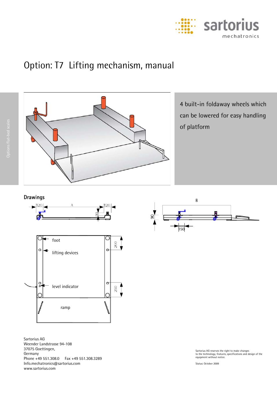 IF Platform 6600 lb Capacity - Option Lifting Mechanism
