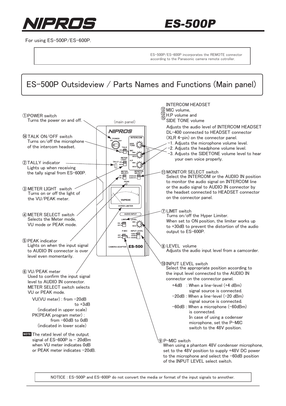 ES-500 System Connection Manual