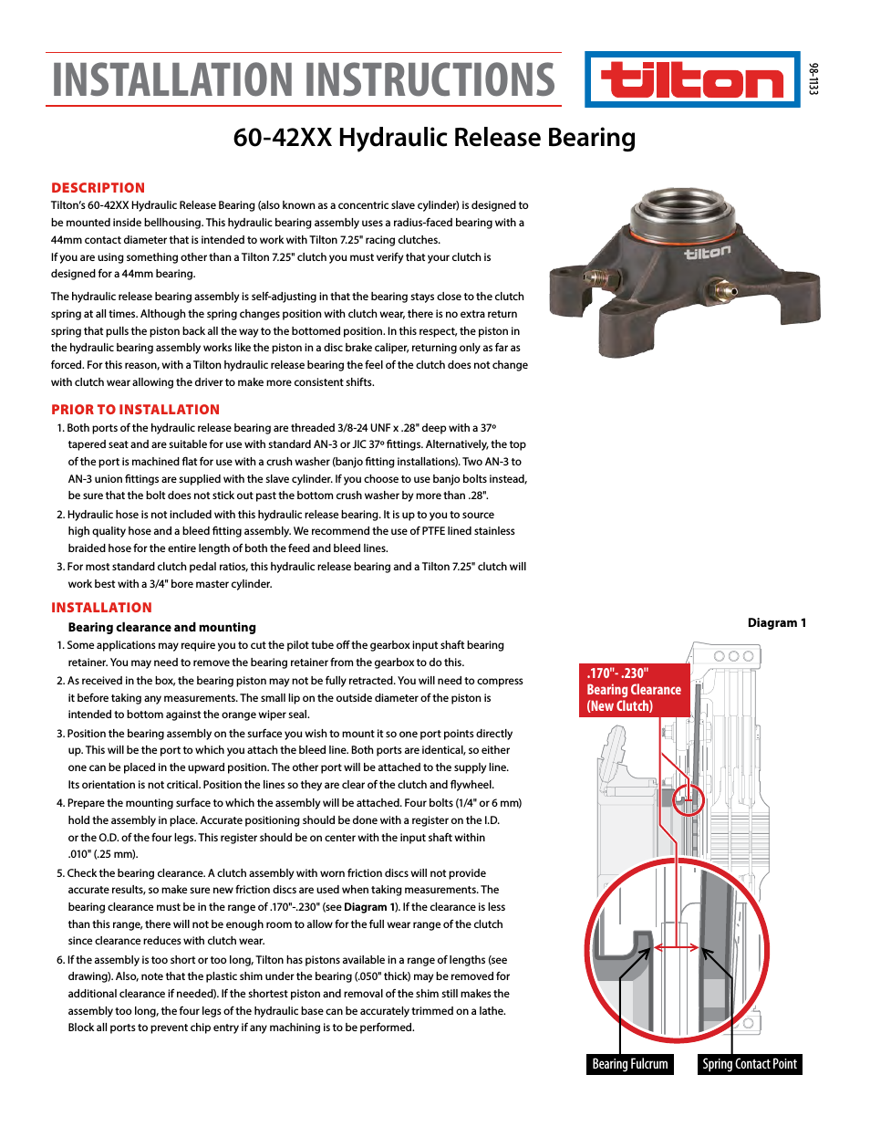 42XX Hydraulic Release Bearing (98-1133)