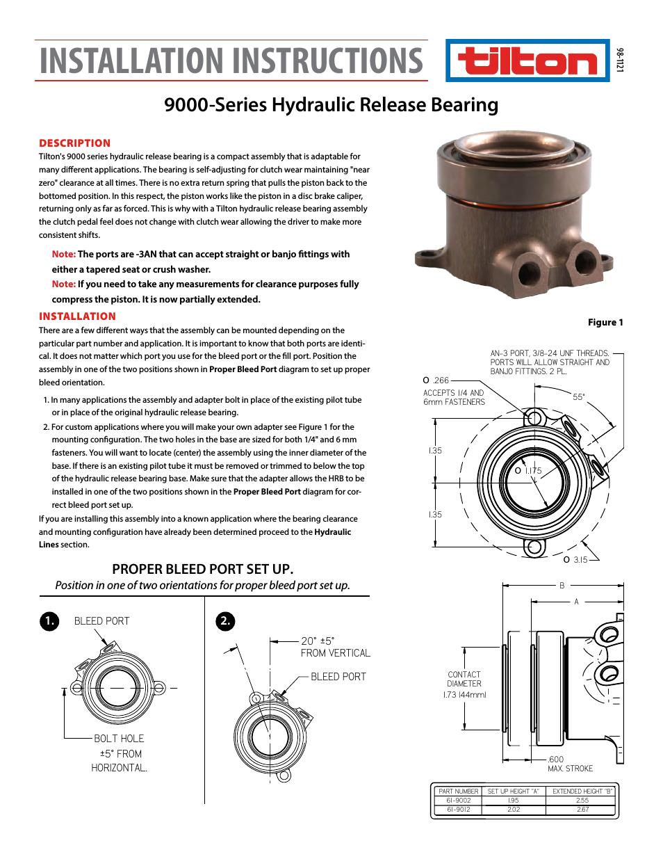 9000-Series Hydraulic Release Bearing (98-1121)