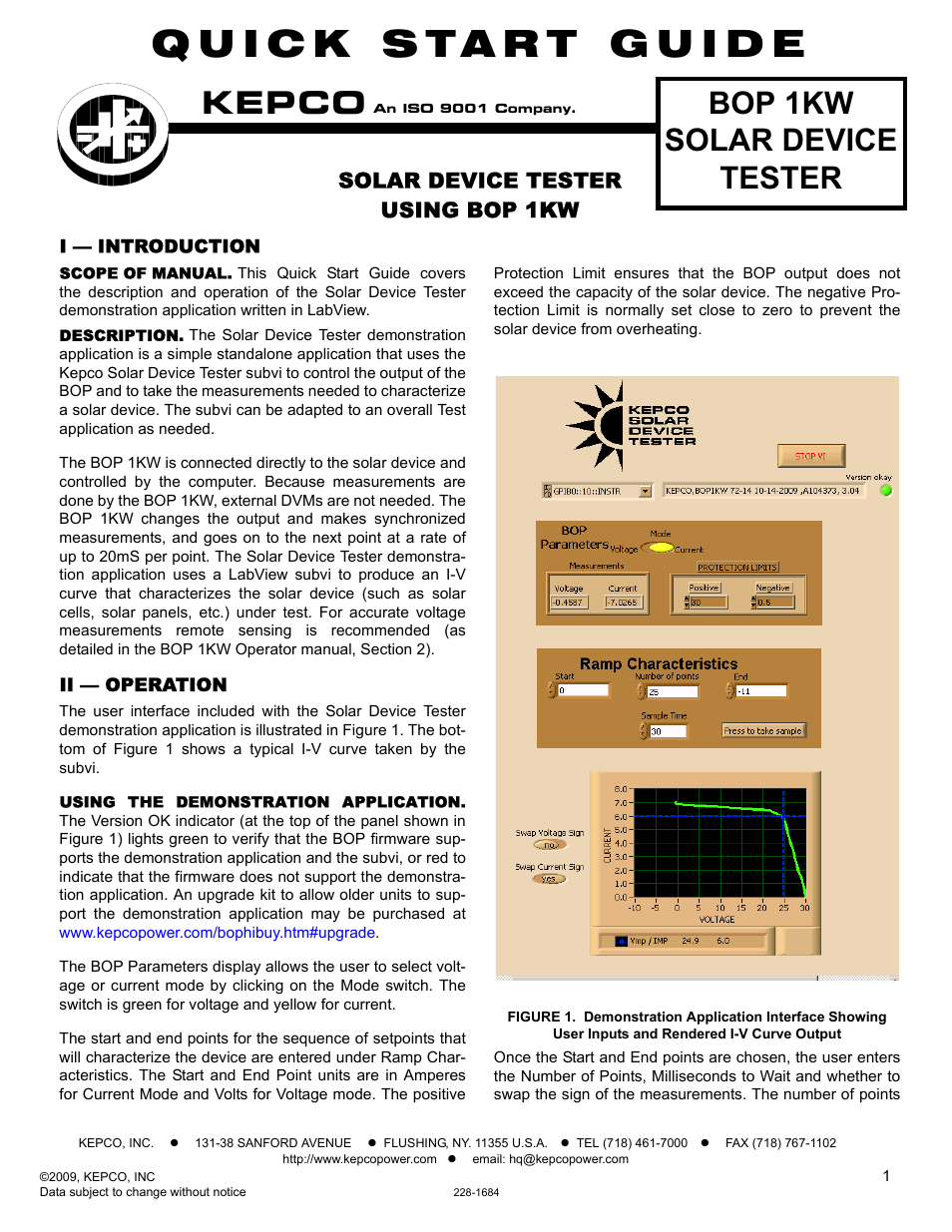 BOP 1KW as Solar Device Tester Quick Start Guide