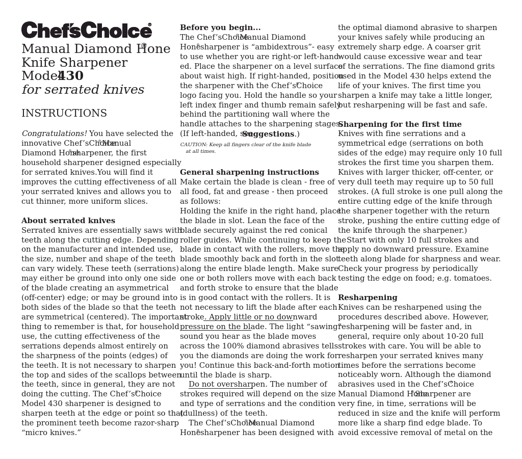 Chef's Choice 430