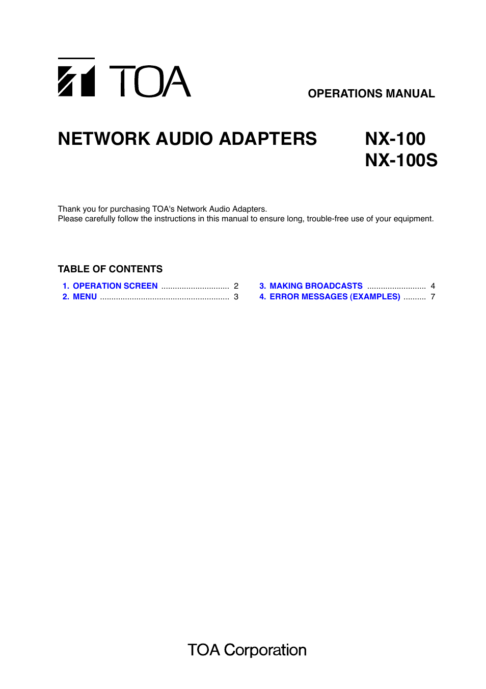 NX-100 Manual