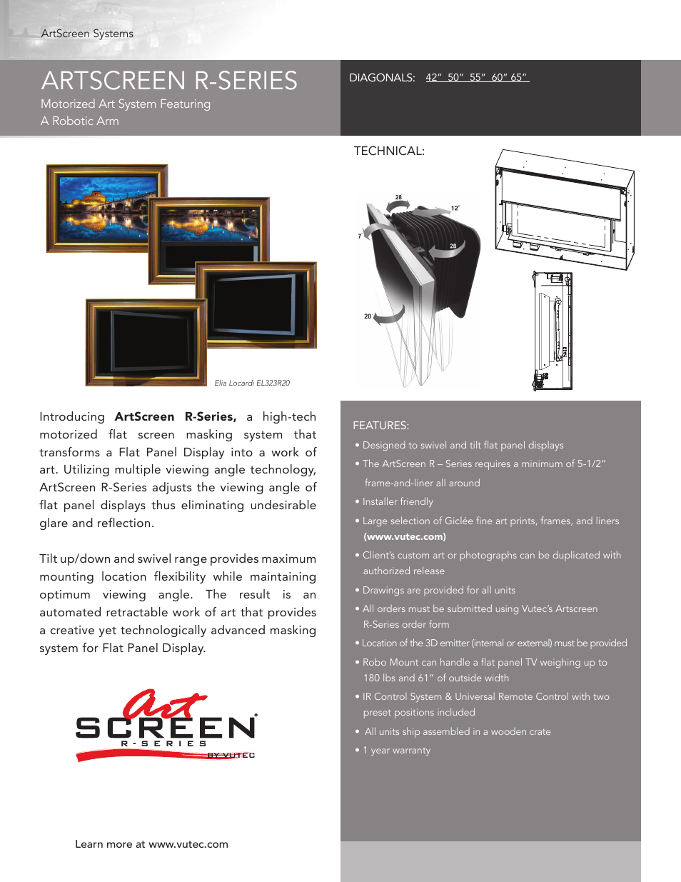 ARTSCREEN R-SERIES - Product Sheet