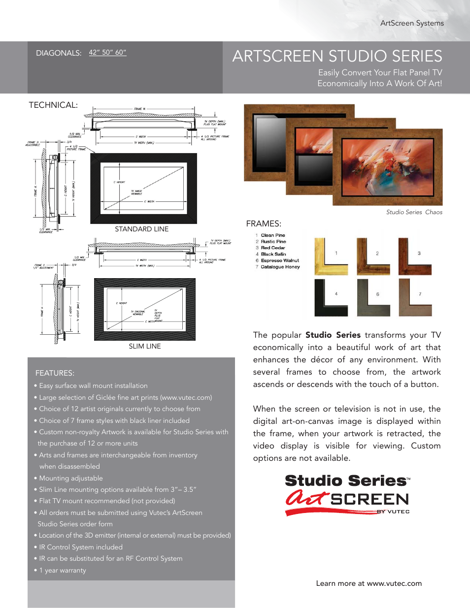 ARTSCREEN STUDIO SERIES - Product Sheet