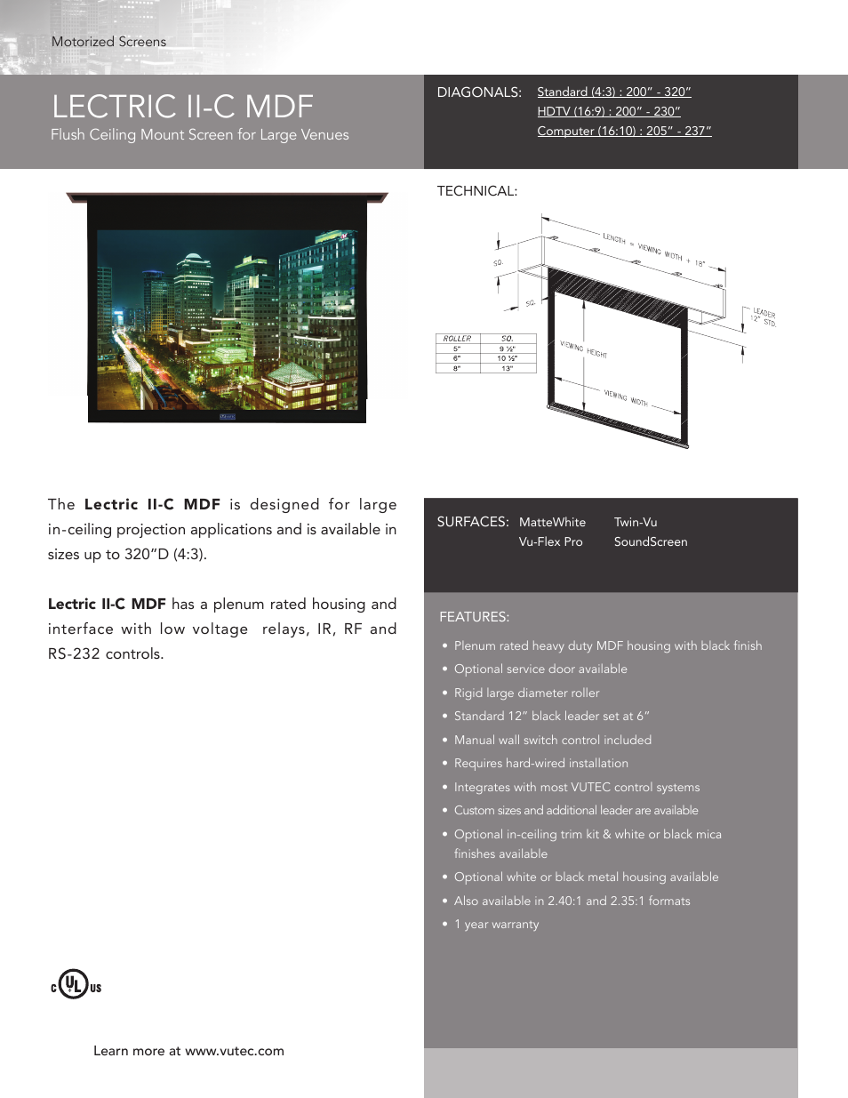 LECTRIC II-C MDF - Product Sheet