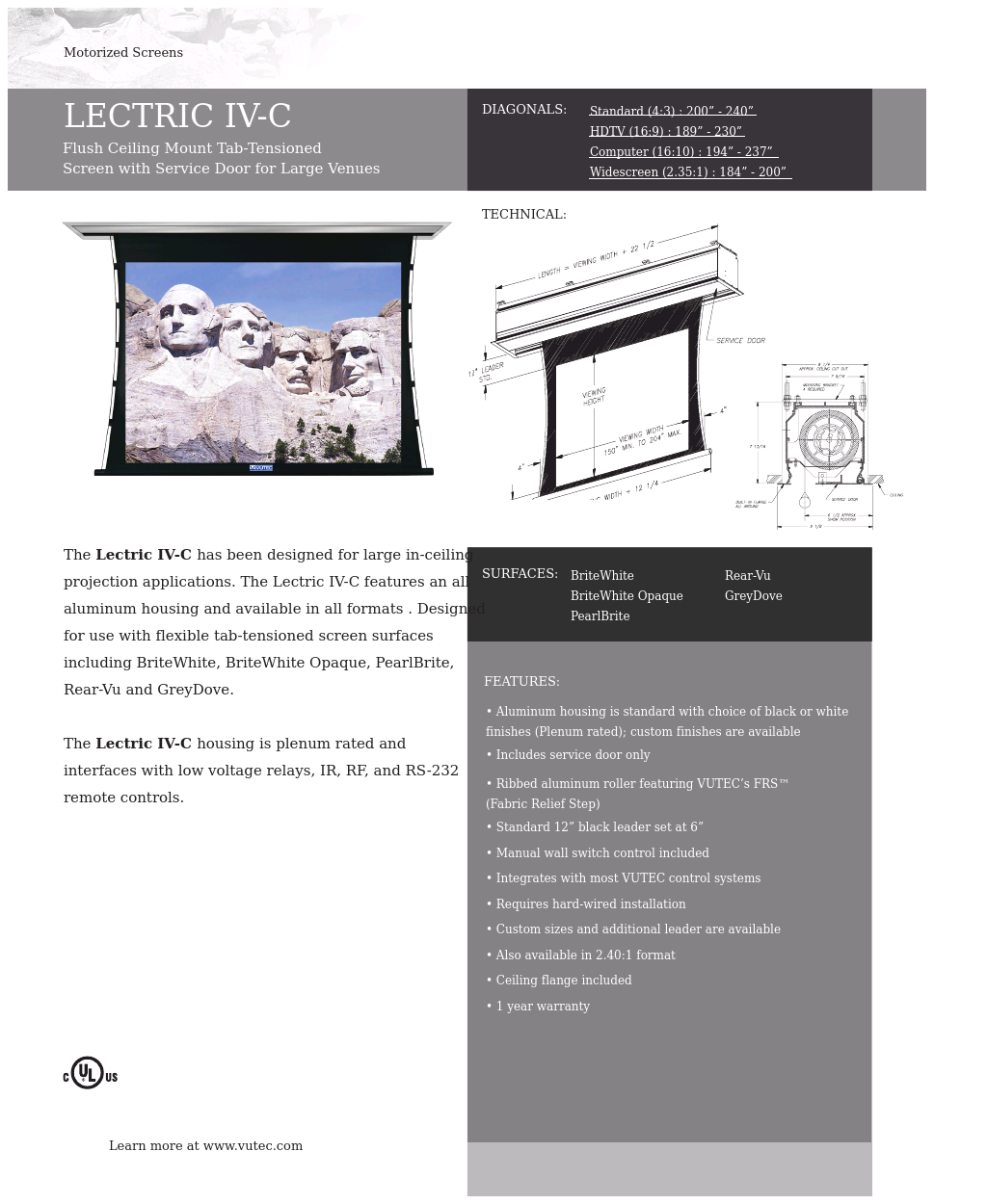 LECTRIC IV-C - Product Sheet