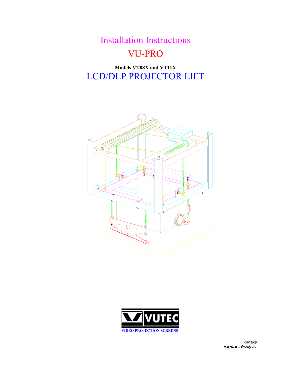 VT11X VU-PRO - Installation Instructions