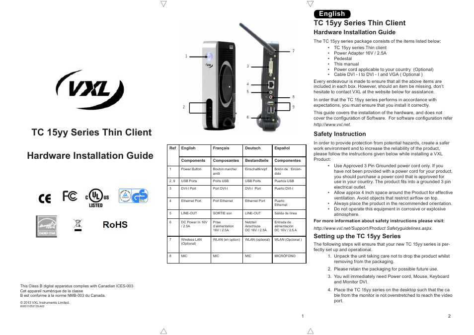 TC15yy 15 Series Thin client - Installation Guide