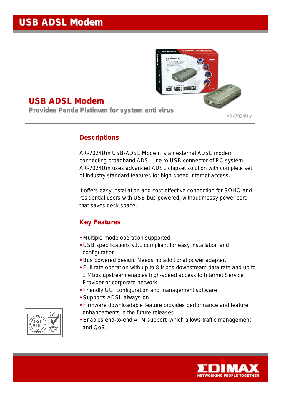 USB ADSL Modem AR-7024Um