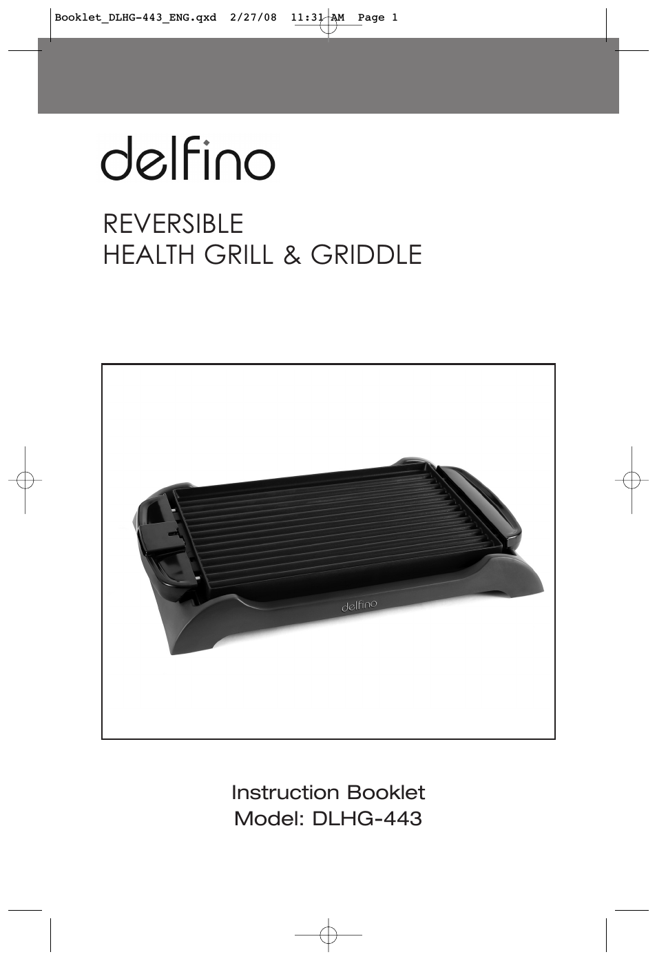 Delfino Reversible Health Grill and Griddle DLHG-443