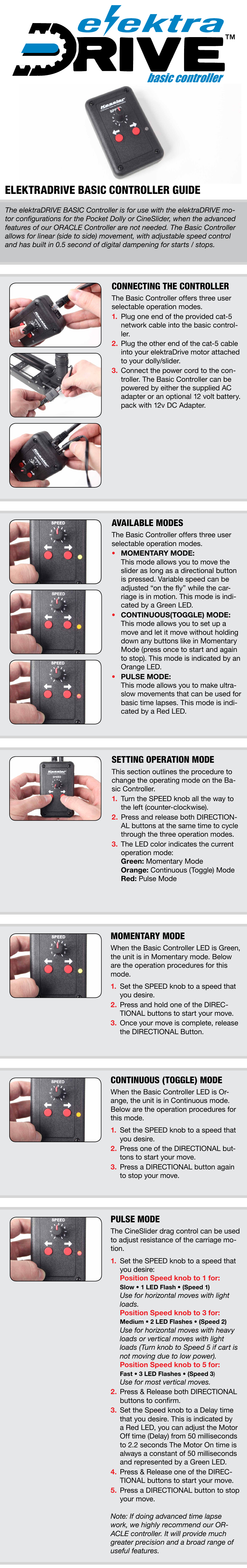 MOTION CONTROL: elektraDRIVE Basic Controller (iOS)