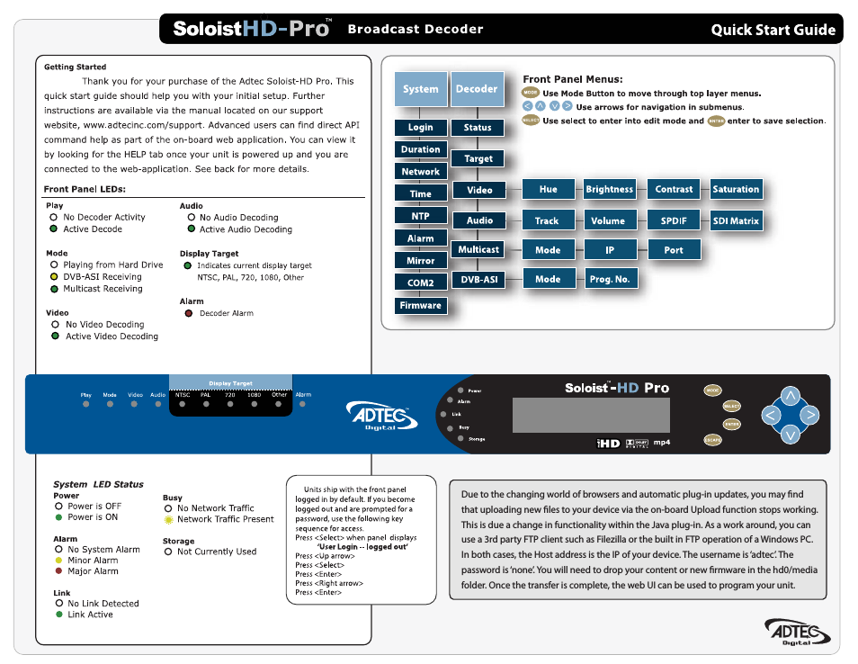 Soloist-HD Pro (version 02.07.09) Quick Start