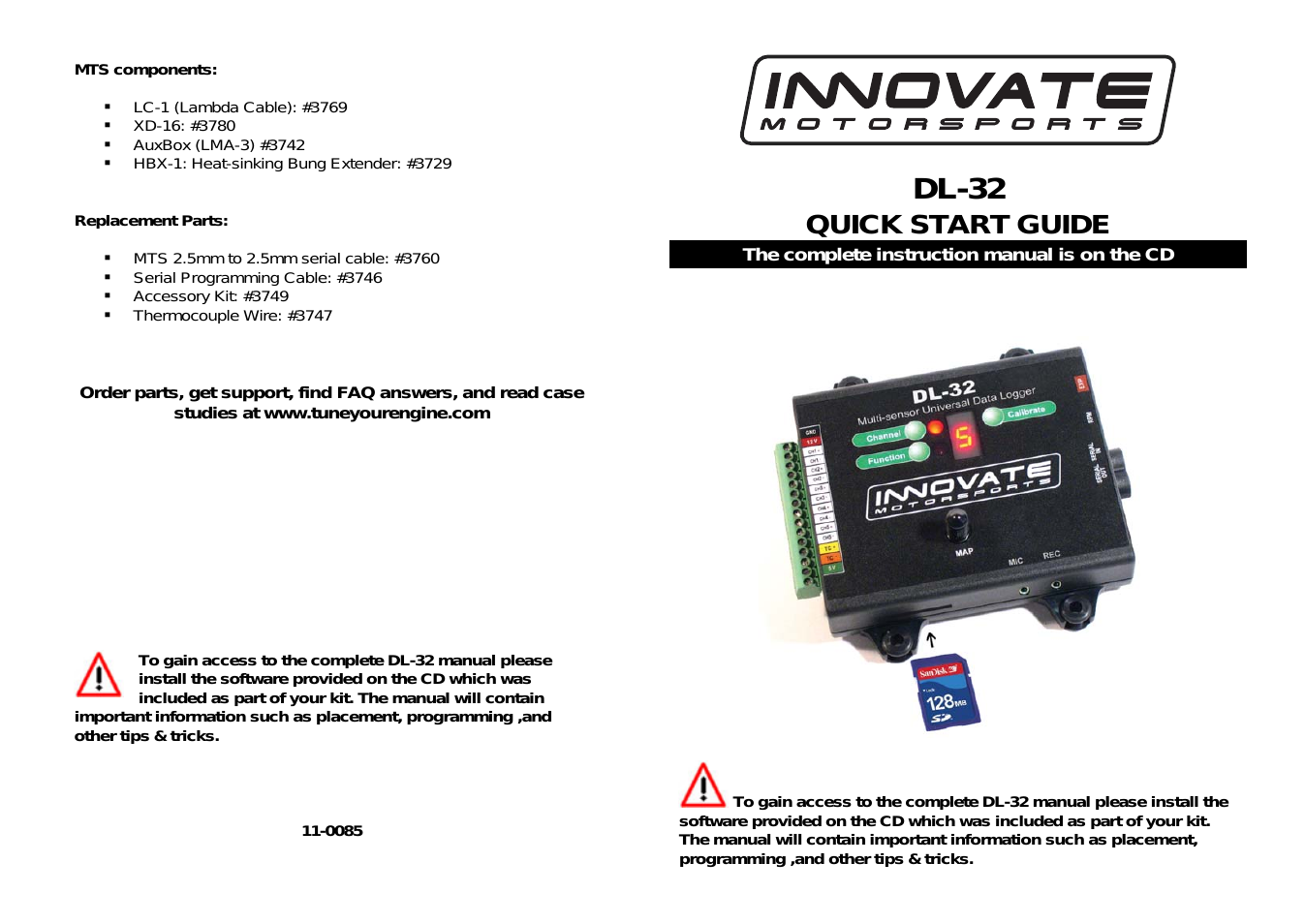 DL-32 Quick Start Guide