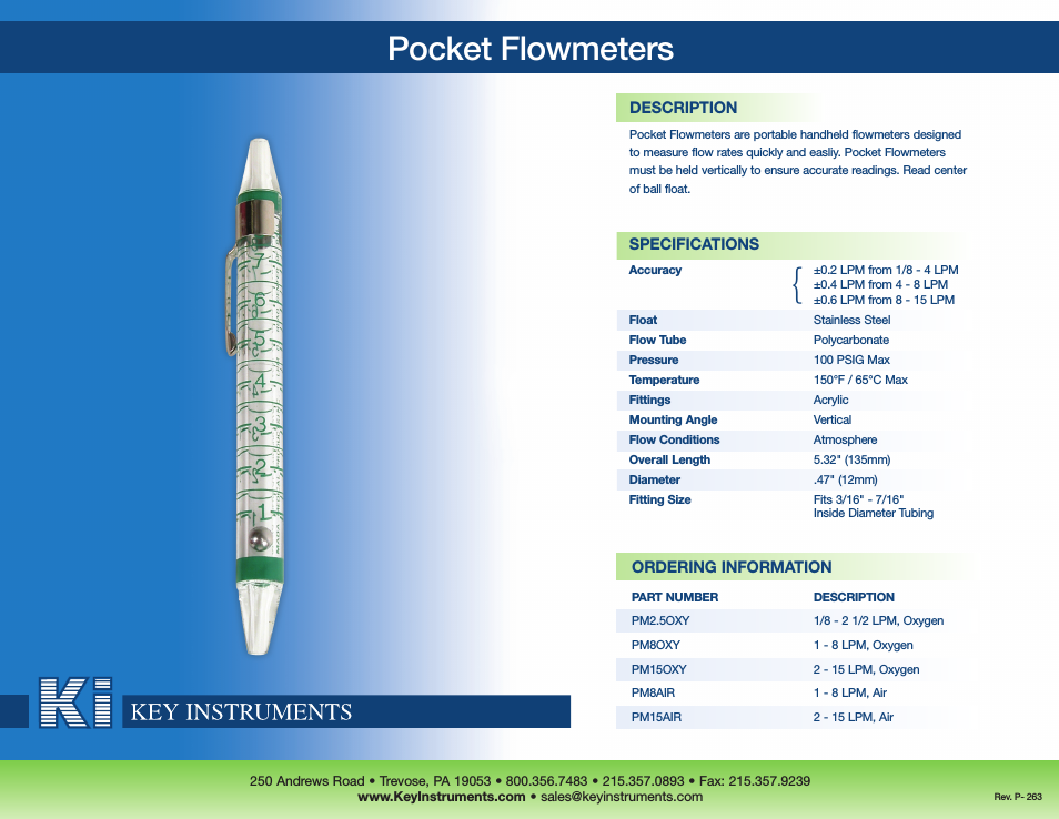 Pocket Flowmeters