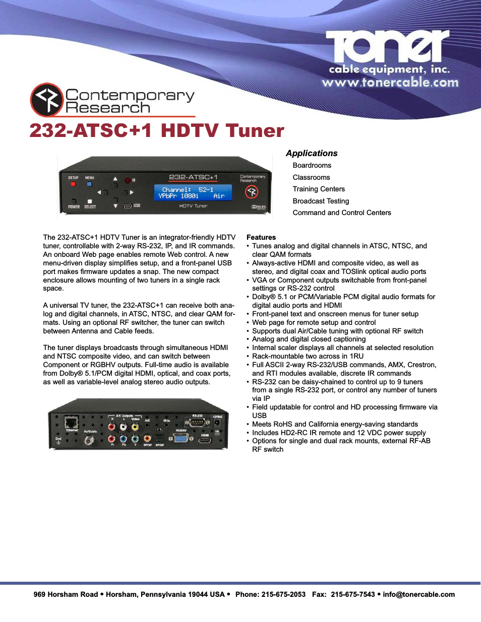 232-ATSC+1 HDTV Tuner